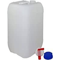 Los mejores  - Bidón Garrafa con Grifo 25 litros. Apta para uso alimentario. Homologación para transporte. (1 Unidad)
